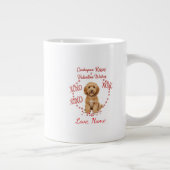 Personalised Cockapoo Kisses Valentine Wishes ジャンボコーヒーマグカップ (右)