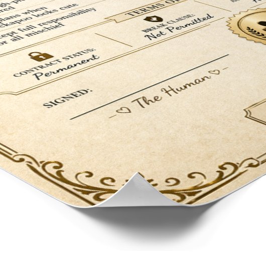 Personalised Cockapoo Love Contract Gift ポスター (角)