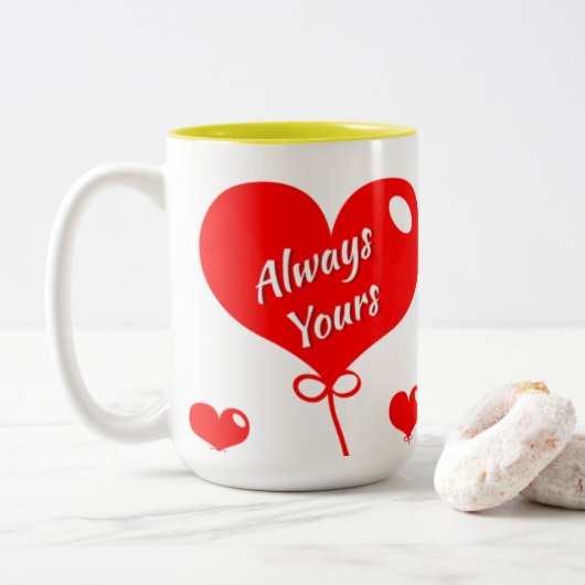Personalised Coffee Mug For Girlfriend-Boyfriend ツートーンマグカップ (ドーナツ)