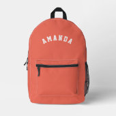 Personalised Coral Kids Back to School プリントバックパック (正面)