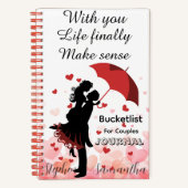 Personalised Couple Bucket List Journal  ノートブック (正面)