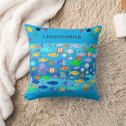 Personalised cushion - fish design - present idea  クッション (ブランケット)