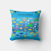 Personalised cushion - fish design - present idea  クッション (正面)