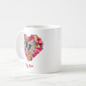 Personalised / Custom Dog / Pet Photo Rose Heart コーヒーマグカップ (正面左)
