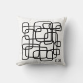 Personalised Custom Name Abstract Line Art クッション (正面)