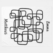 Personalised Custom Name Abstract Line Art フリースブランケット (正面(横))