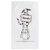 Personalised Cute Dog Acrobat  スモールペーパーバッグ (裏面)