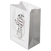 Personalised Cute Dog Acrobat  ミディアムペーパーバッグ (裏面アングル)