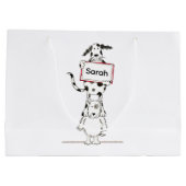 Personalised Cute Dog Acrobat  ラージペーパーバッグ (裏面)