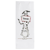 Personalised Cute Dog Acrobat  ワインギフトバッグ (裏面)