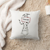 Personalised Cute Dog Acrobat Throw Pillow Cushion クッション (ブランケット)