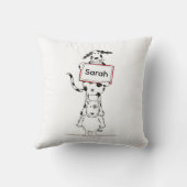 Personalised Cute Dog Acrobat Throw Pillow Cushion クッション (裏面)
