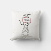 Personalised Cute Dog Acrobat Throw Pillow Cushion クッション (正面)