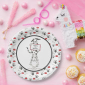 Personalised Cute Dog Acrobats Birthday ペーパープレート (パーティー)