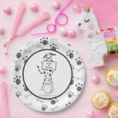 Personalised Cute Dog Acrobats Birthday ペーパープレート (パーティー)