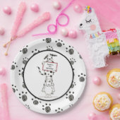 Personalised Cute Dog Acrobats Birthday ペーパープレート (パーティー)