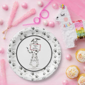 Personalised Cute Dog Acrobats Birthday ペーパープレート (パーティー)