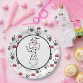 Personalised Cute Dog Acrobats Birthday ペーパープレート (パーティー)