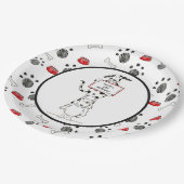 Personalised Cute Dog Acrobats Birthday ペーパープレート (アングル)