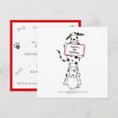 Personalised Cute Dog Acrobats Birthday Invitation (正面/裏面)