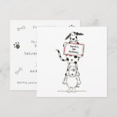 Personalised Cute Dog Acrobats Birthday Invitation (正面/裏面)