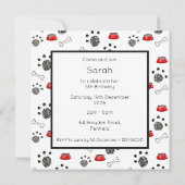 Personalised Cute Dog Acrobats Birthday Invitation (裏面)