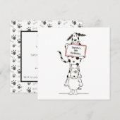 Personalised Cute Dog Acrobats Birthday Invitation (正面/裏面)