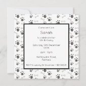 Personalised Cute Dog Acrobats Birthday Invitation (裏面)