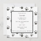 Personalised Cute Dog Acrobats Birthday Invitation (裏面)