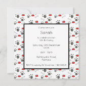 Personalised Cute Dog Acrobats Birthday Invitation (裏面)