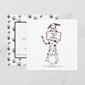 Personalised Cute Dog Acrobats Birthday Invitation (正面/裏面)