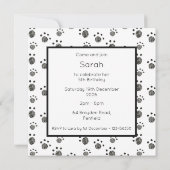 Personalised Cute Dog Acrobats Birthday Invitation (裏面)