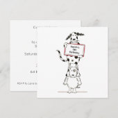 Personalised Cute Dog Acrobats Birthday Invitation (正面/裏面)