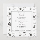 Personalised Cute Dog Acrobats Birthday Invitation (裏面)