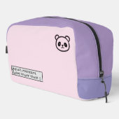 Personalised Cute Panda Illustration zipper bag ドップキット (右コーナー)