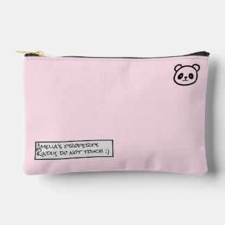 Personalised Cute Panda Illustration Zipper Pouch アクセサリーポーチ