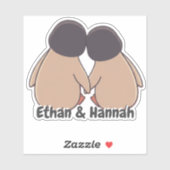 Personalised Cute Penguin Valentine Sticker シール (シート)