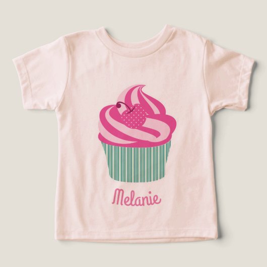 Personalised Cute Pink Cupcake  (デザイン正面)