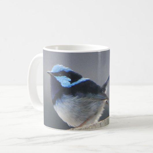 Personalised Cute Superb Fairywren Coffee Mug コーヒーマグカップ (正面左)
