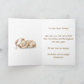 Personalised Cute Watercolour Bear Cub Christmas  シーズンカード (内部)