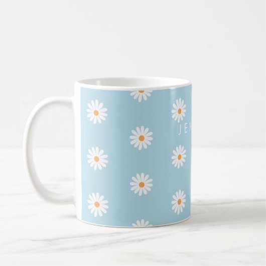 Personalised Daisy Mug, Flower Name Gift, Daisy  コーヒーマグカップ (左)