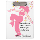 Personalised Dance Teacher, teacher's appreciation クリップボード (正面)