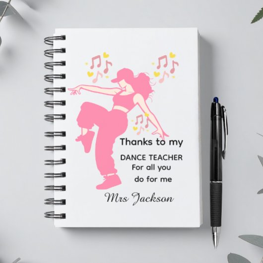 Personalised Dance Teacher, teacher's appreciation ノートブック