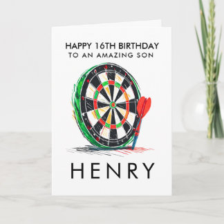 Personalised Dartboard Birthday Card  サンキューカード