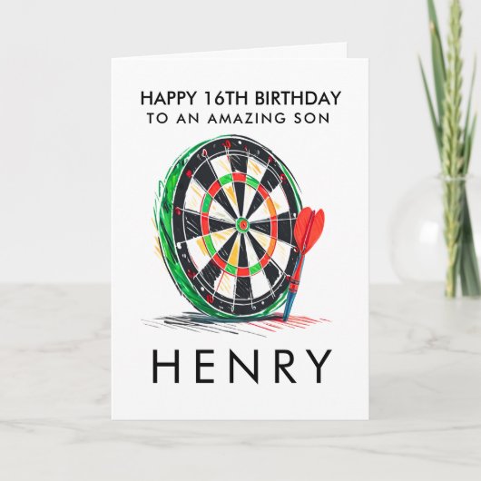 Personalised Dartboard Birthday Card  サンキューカード (正面)