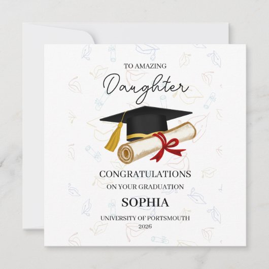 Personalised Daughter Graduation カード (正面)