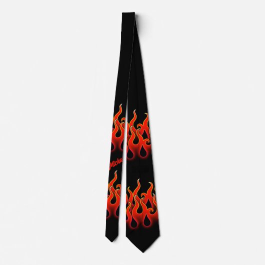 Personalised Diablo Fire Tie Racing Flames ネクタイ (裏面)