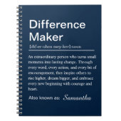 Personalised Difference Maker Definition ノートブック (正面)
