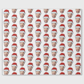 Personalised Face Santa Hat Gift Wrap ラッピングペーパー (フラット)