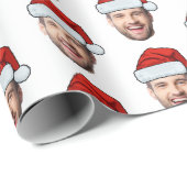 Personalised Face Santa Hat Gift Wrap ラッピングペーパー (ロールコーナー)